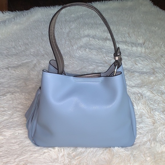Handbags - NWT Italian Leather Baby Blue Crossbody Bag